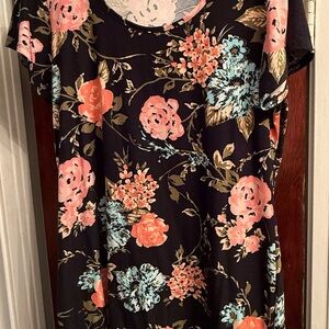 Planet Gold Black Maxi Dress with Floral Design